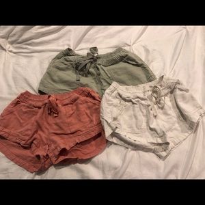 Three sets of shorts